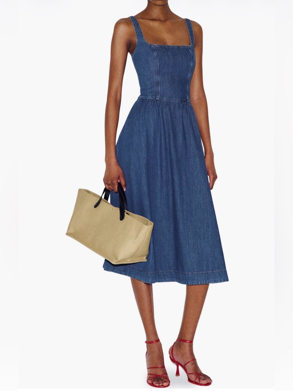 Reformation Janu Denim Midi Dress ( B10)